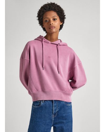 Pepe Jeans Hoodie kapuze verstellbar - Pink