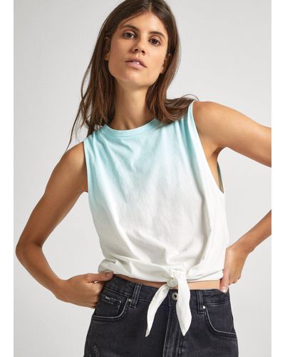 Pepe Jeans T-shirt farbblock cropped fit - Grau
