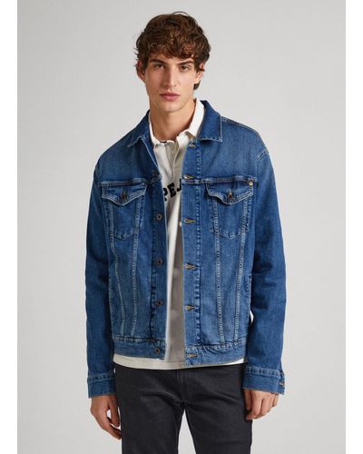 Pepe Jeans Cazadora denim efecto desgastado - Azul