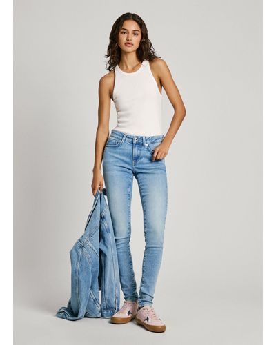 Pepe Jeans Jeans skinny fit low waist - soho - Blau
