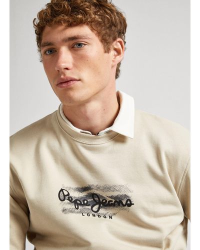 Pepe Jeans Sweat-shirt à col rond avec logo - Neutre