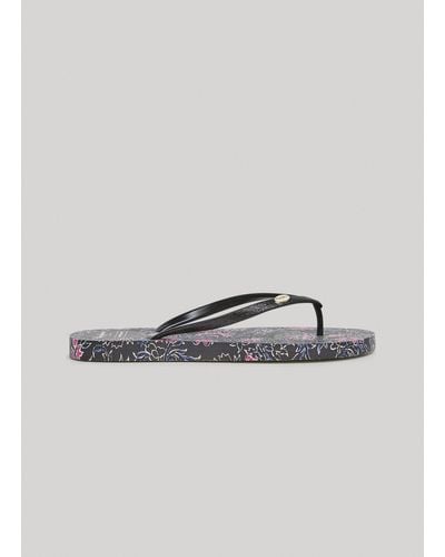 Pepe Jeans Flip-flops blumen-design - Mettallic