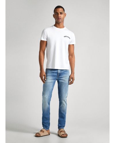 Pepe Jeans Jeans skinny fit e vita regular - finsbury - Blu