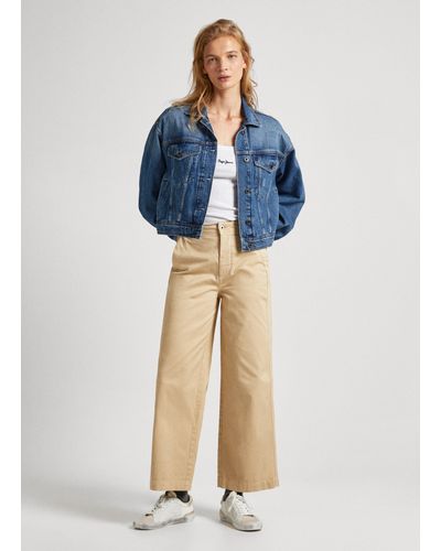 Pepe Jeans Pantalone chino fit culotte - Blu