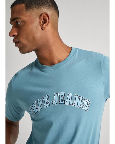 Pepe Jeans T-shirt regular avec logo varsity - Bleu