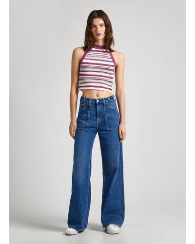 Pepe Jeans Jean coupe bootcut taille haute - Bleu