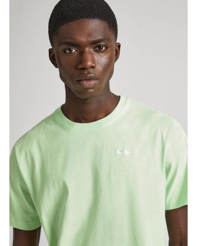 Pepe Jeans T-shirt regular con logo ricamato - Verde