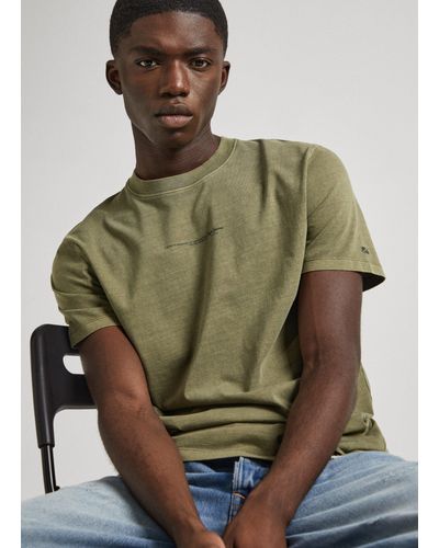 Pepe Jeans Camiseta regular con logo estampado - Verde