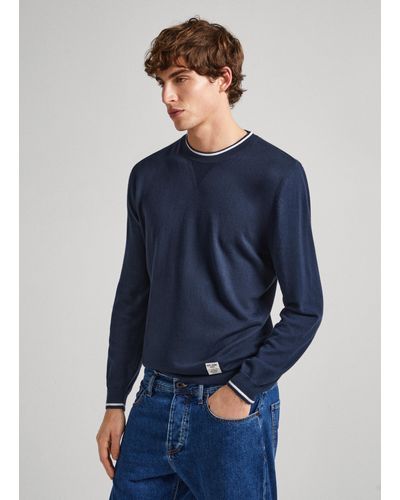 Pepe Jeans Pullover strick rundausschnitt - Blau