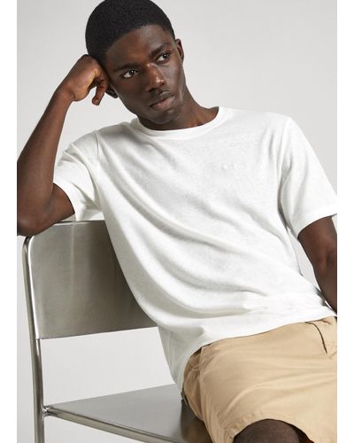 Pepe Jeans Camiseta logo bordado fit regular - Gris