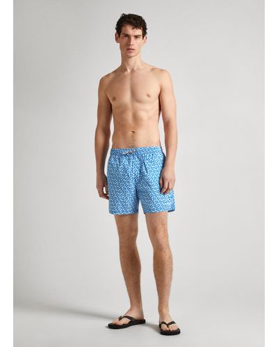 Pepe Jeans Bañador bermuda logo p estampado - Azul