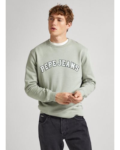 Pepe Jeans Rundhals-sweatshirt mit logo - Grau
