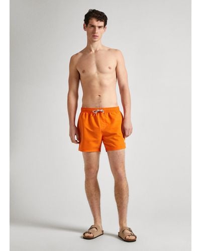 Pepe Jeans Short de bain de couleur unie - Orange