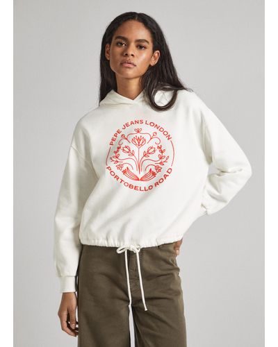 Pepe Jeans Sudadera con capucha - Blanco