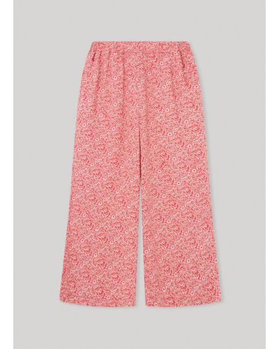 Pepe Jeans Hose fließender stoff blumenmuster - Pink