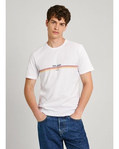 Pepe Jeans T-shirt bedruckt regular fit - Weiß