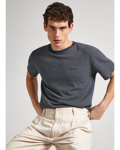 Pepe Jeans T-shirt gestreift regular fit - Grau