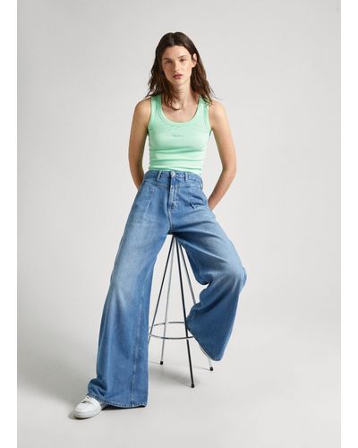 Pepe Jeans Jeans wide fit high waist - Blau