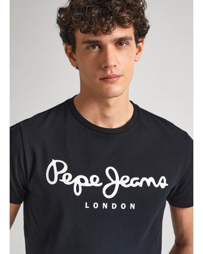 Pepe Jeans T-shirt à manches courtes en coton - Noir