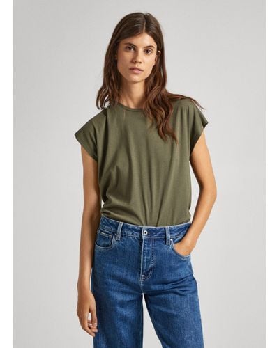 Pepe Jeans T-shirt coupe slim, manches courtes - Vert
