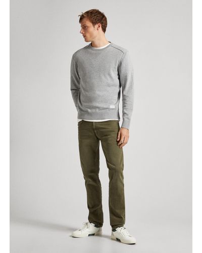 Pepe Jeans Pantalón cinco bolsillos fit taper - Gris