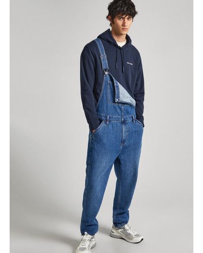 Pepe Jeans Salopette longue et ample en denim - Bleu