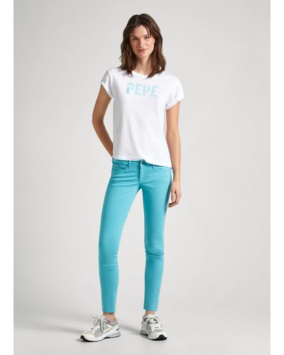 Pepe Jeans Hose mit fünf taschen skinny fit - Blau