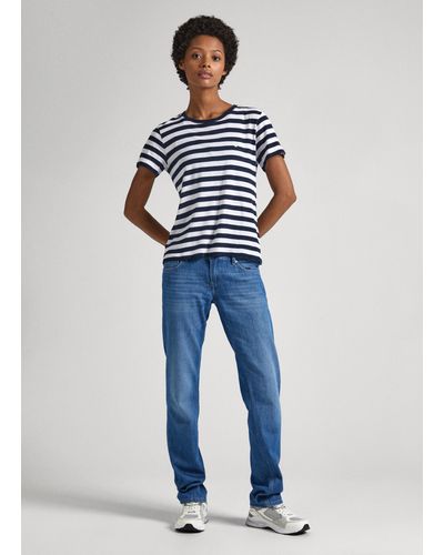 Pepe Jeans Jeans slim fit vita bassa - Blu