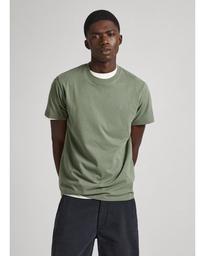 Pepe Jeans T-shirt regular con logo ricamato - Verde