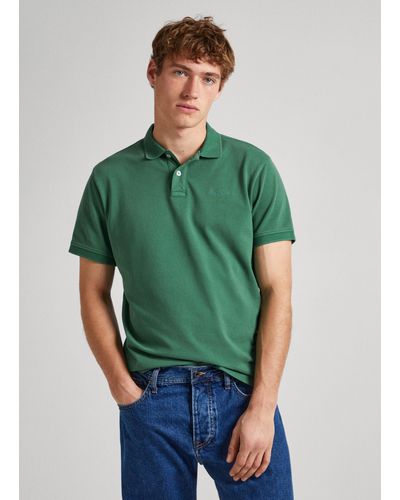 Pepe Jeans Polo en piqué avec logo brodé - Vert