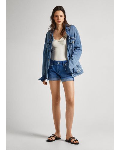 Pepe Jeans Shorts in denim con fit relaxed - Blu