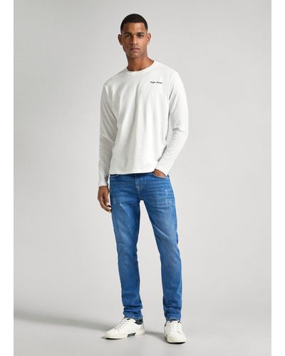 Pepe Jeans Jeans skinny fit regular waist - finsbury - Blau