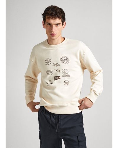 Pepe Jeans Sweat-shirt à col rond avec logo - Neutre
