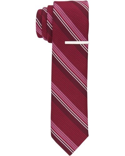Perry Ellis Griswell Stripe Tie - Red