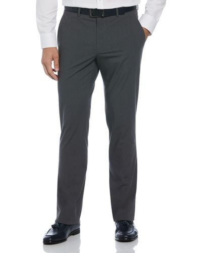 Perry Ellis Slim Fit Textured Luxe Suit Pant - Gray