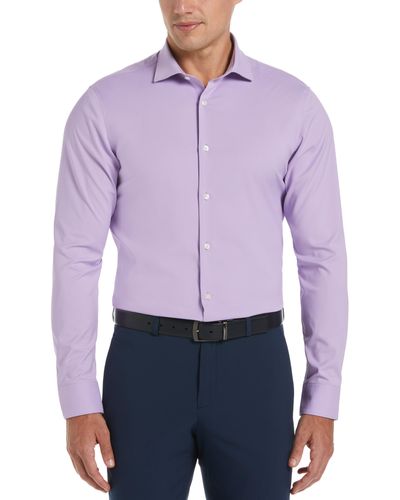 Perry Ellis Very Slim Fit Lilac Tech Dress Shirt - Purple