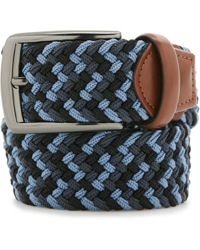 Perry Ellis Happy Blue And White Stretch Belt