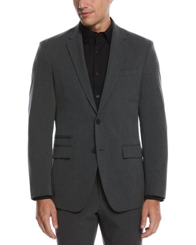 Perry Ellis Slim Fit Stretch Textured Tech Suit Jacket - Black