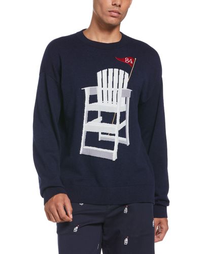 Perry Ellis Lifeguard Chair Sweater - Blue