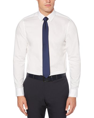 Perry Ellis Slim Fit Non-iron Solid Dress Shirt - White