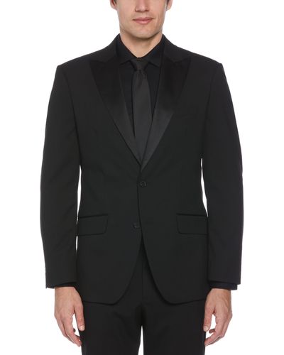 Perry Ellis Satin Piecing Tuxedo Jacket - Black