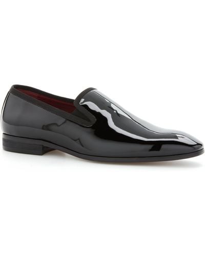 Perry Ellis Patent Leather Slip-on Shoes - Black