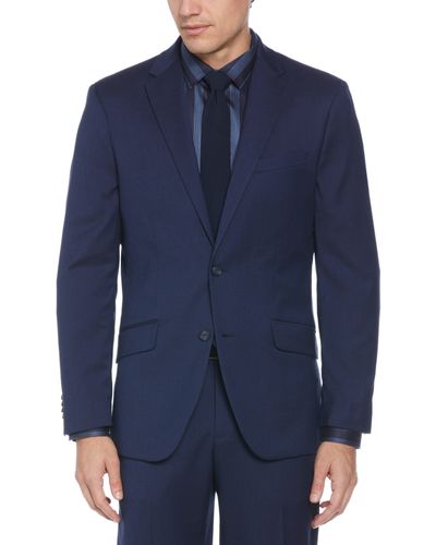Perry Ellis Machine Washable Textured Suit Jacket - Blue