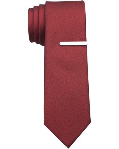 Perry Ellis Slim Sable Solid Tie - Red