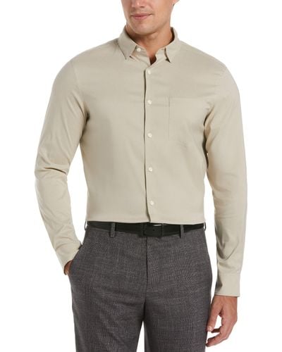 Perry Ellis Total Stretch Slim Fit Heather Shirt - Gray