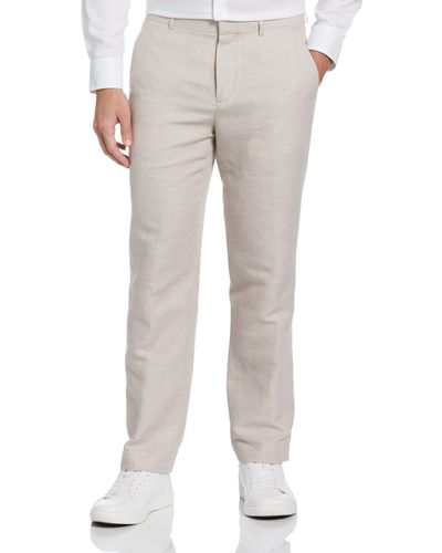 Perry Ellis Natural Linen Suit Pant - Gray