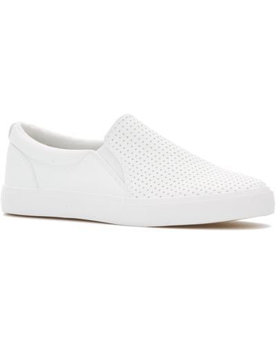 Perry Ellis Perforated Vamp Slip On Sneaker - White