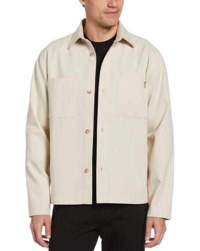 Perry Ellis Textured Cotton Jacket - Natural