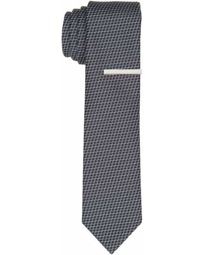 Perry Ellis Walsh Micro Tie, 100% Silk, Regular - Gray