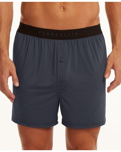 Perry Ellis Solid Luxe Boxer Short - Blue
